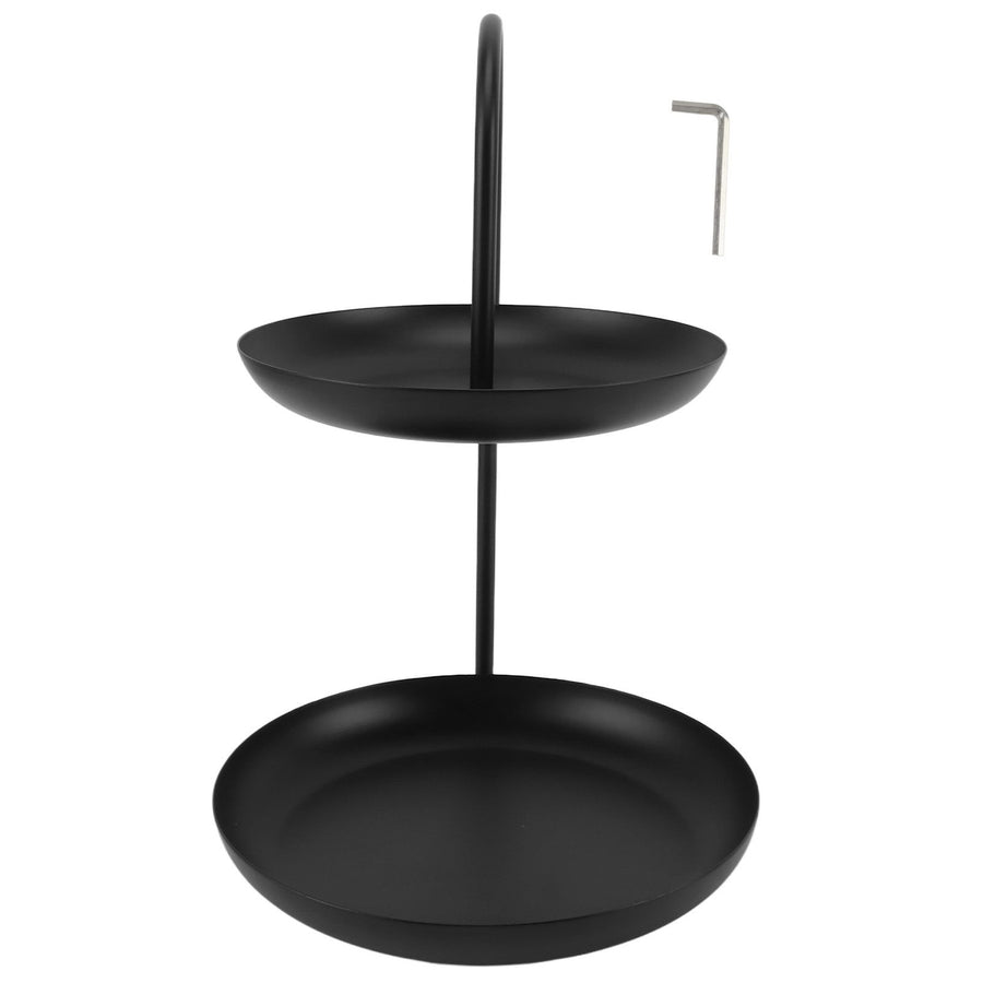 Dessert Rack Fruit Stand Round 2 Tier Iron Display Holder for Party Wedding Birthday Home Black