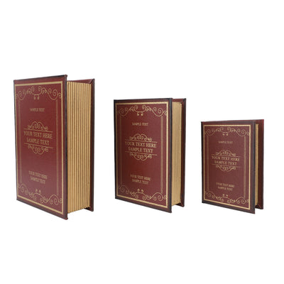 Decorative Vintage Book Shaped Trinket Storage Box Decorative Book Boxes for Office Model Photo Prop Red