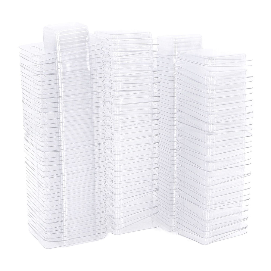 100PCS Wax Melt Molds Calmshell PET Separate Transparent Hanging Hole Empty Wax Melt Container for DIY Candles Chocolate Rectangle