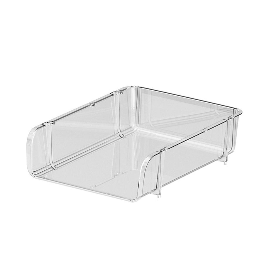 Transparent Desktop Stationery Organizer Stackable Stationery Files Storage Shelf Desktop Organizer L 26.5x33.2x8.5cm