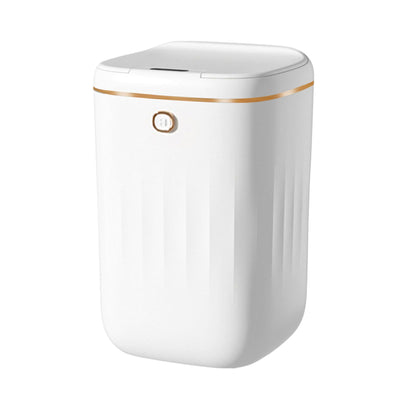 Automatic Trash Can 20L Touchless Sensor Easy Clean PP Waterproof Electric Garbage Bin for Kitchen Bathroom White Golden Battery Free