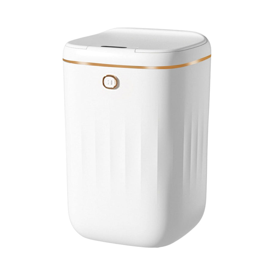 Automatic Trash Can 20L Touchless Sensor Easy Clean PP Waterproof Electric Garbage Bin for Kitchen Bathroom White Golden Battery Powered