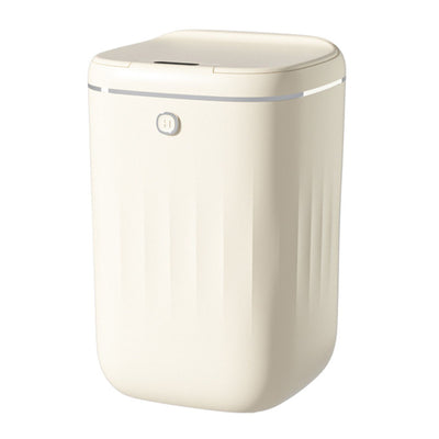 Automatic Trash Can 20L Touchless Sensor Easy Clean PP Waterproof Electric Garbage Bin for Kitchen Bathroom Cream White Battery Powered