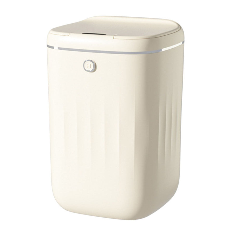 Automatic Trash Can 20L Touchless Sensor Easy Clean PP Waterproof Electric Garbage Bin for Kitchen Bathroom Cream White Battery Powered