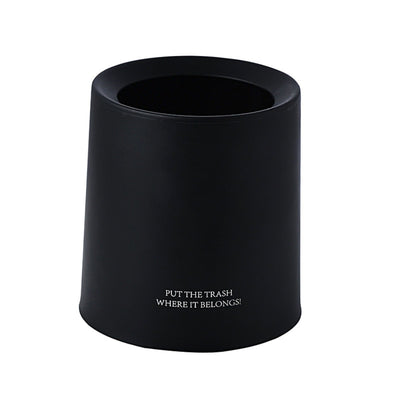 Desktop Trash Can Animal Pattern Cute Portable Mini Waste Basket for Study Office 1.5L Black