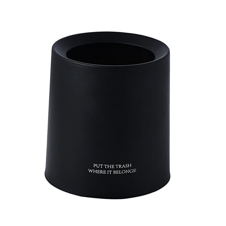 Desktop Trash Can Animal Pattern Cute Portable Mini Waste Basket for Study Office 1.5L Black