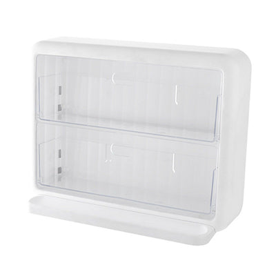 Wall Mounted Coffee Capsule Holder Clear Acrylic Compact Tea Bag Storage Rack for Office S One Layer Without Grid + One Layer with Three Compartments