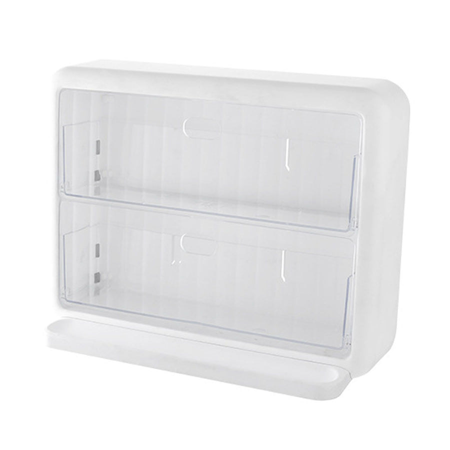 Wall Mounted Coffee Capsule Holder Clear Acrylic Compact Tea Bag Storage Rack for Office S One Layer Without Grid + One Layer with Three Compartments