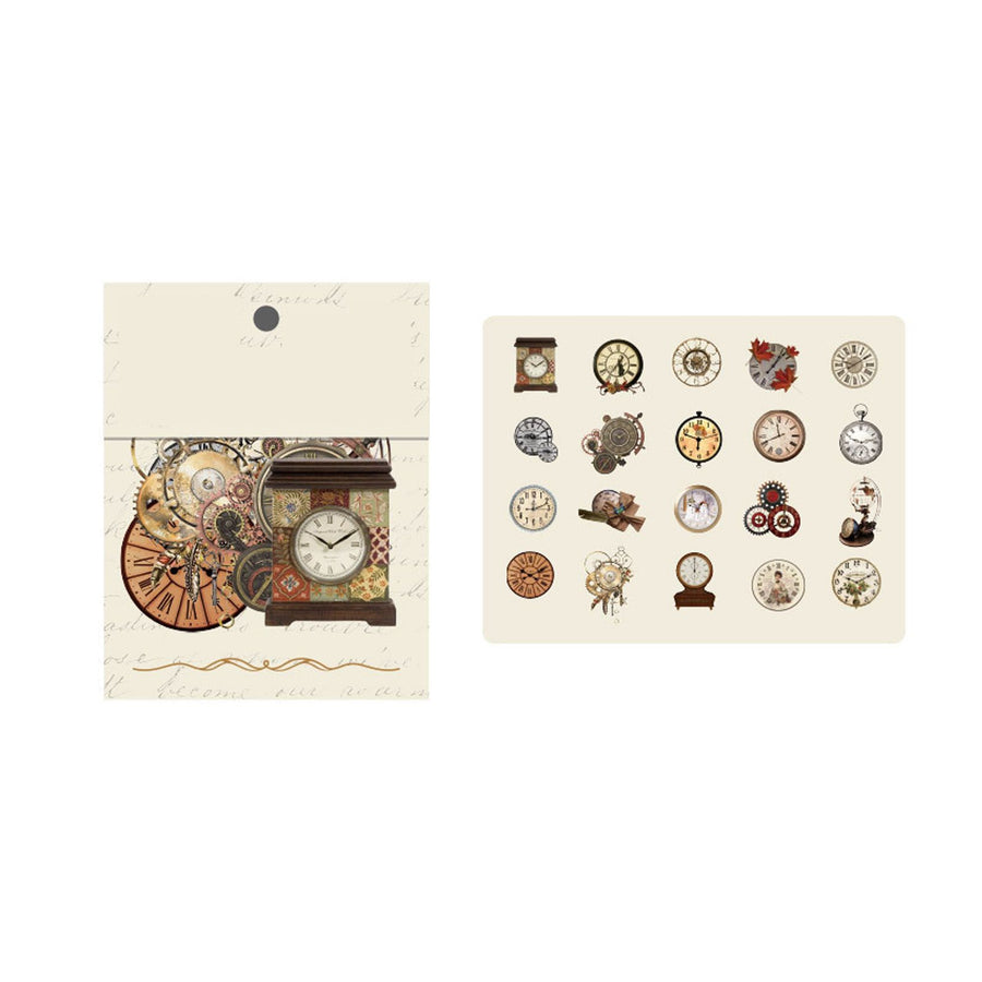 40pcs Vintage Romantic Stickers Quicksand Series PET Delicate Patterns Nostalgic Decals for Diary Notebook Clock