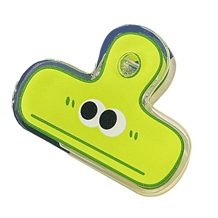 Stationery Clip Plastic Cute Cartoon Double Sided Multifunctional Long Tail Document Clamps For Office Supplies Binder Paper Green Expression