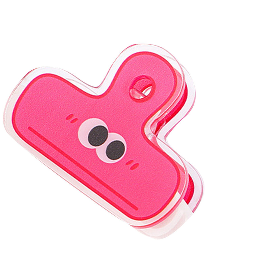 Stationery Clip Plastic Cute Cartoon Double Sided Multifunctional Long Tail Document Clamps For Office Supplies Binder Paper Red Expression