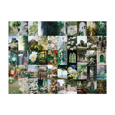 50PCS Nature Landscape Stickers Decorative Aesthetic Travel Scenery Scrapbooking Stickers for DIY Planner Journal Notebook Laptops Luggages Green