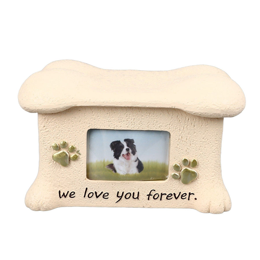 Pet Memorial Urns for Dog Ashes Pet Urns Box Dog Ashes Keepsake Box Dog Urn With 2 Paws Photo Display Bone Shaped Lid