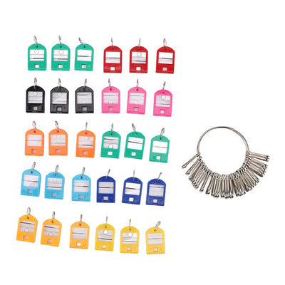 Key Organizer Iron Plastic Portable 8.2cm with 30 Colorful Key Tags Key Organizer Keychain for Houses Offices Hotels Apartments