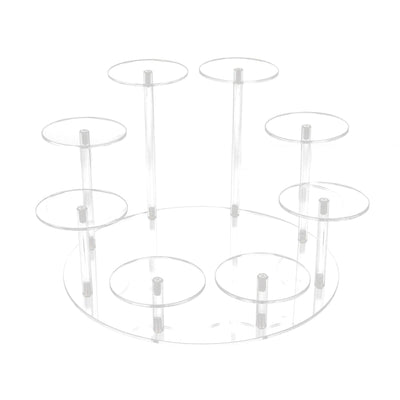 Acrylic Cupcake Stands Stable Round Anime Figure Doll Platter Display Stand for Wedding Birthday Party Transparent