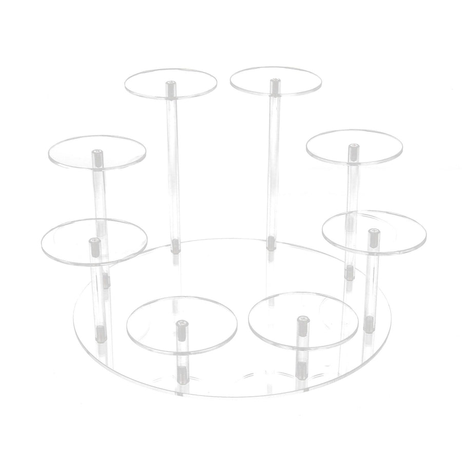Acrylic Cupcake Stands Stable Round Anime Figure Doll Platter Display Stand for Wedding Birthday Party Transparent