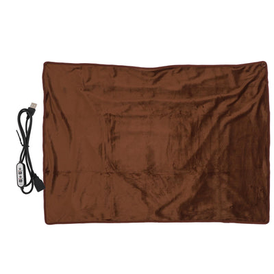 Heating Blanket Multifunctional Adjustable Temperature Control USB Electric Heated Blanket Coffee Color