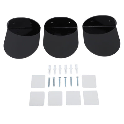 3pcs Wall Speaker Floating Shelves Acrylic Waterproof Wall Mounted Speaker Display Stand for Baby Camera Small Alarm Clock Black