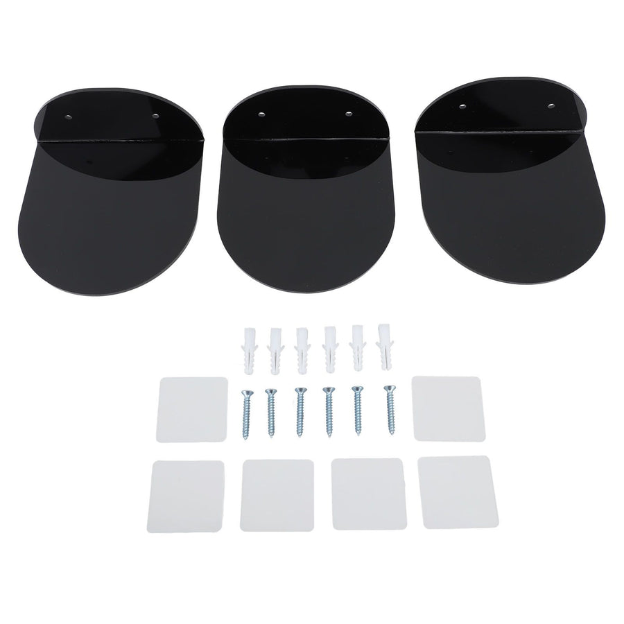 3pcs Wall Speaker Floating Shelves Acrylic Waterproof Wall Mounted Speaker Display Stand for Baby Camera Small Alarm Clock Black