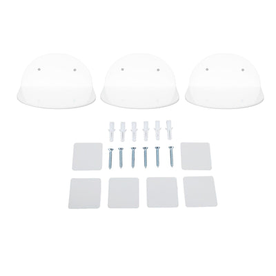 3pcs Wall Speaker Floating Shelves Acrylic Waterproof Wall Mounted Speaker Display Stand for Baby Camera Small Alarm Clock White