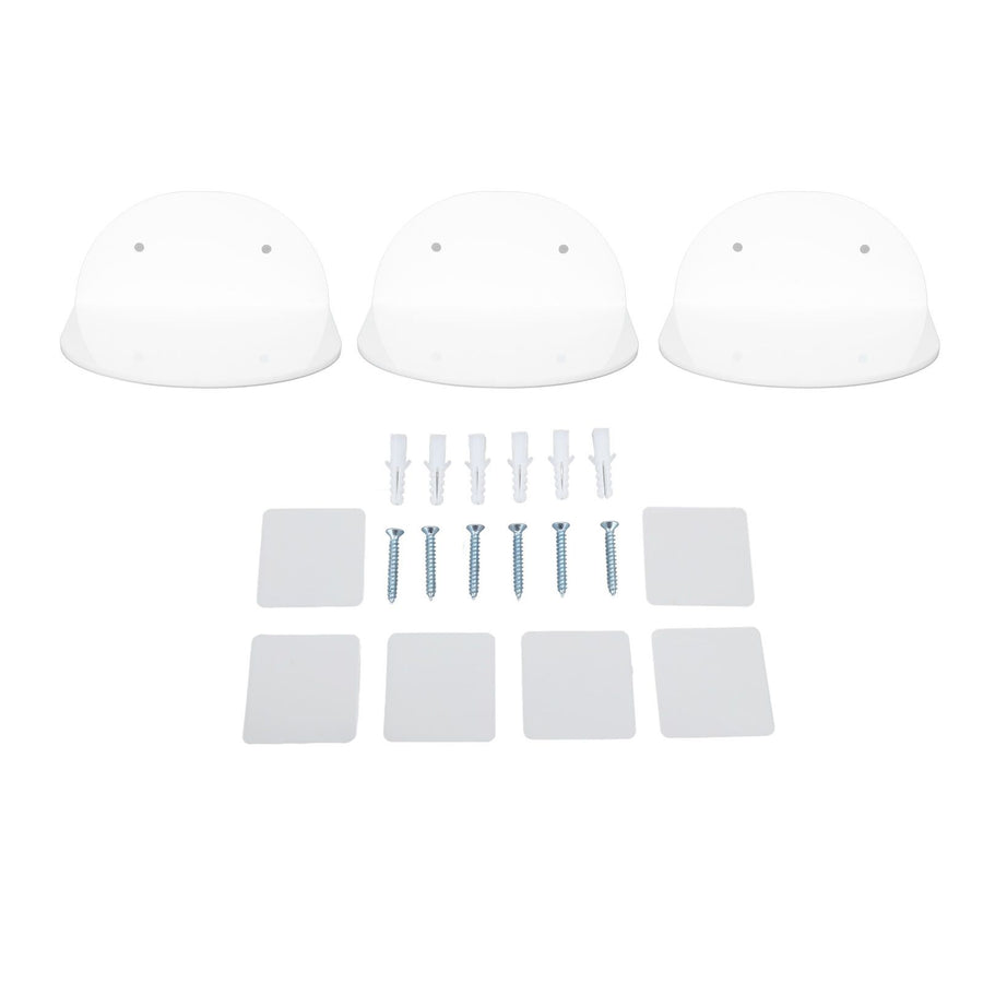 3pcs Wall Speaker Floating Shelves Acrylic Waterproof Wall Mounted Speaker Display Stand for Baby Camera Small Alarm Clock White