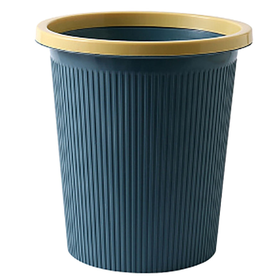 Trash Bin Plastic Exquisite Modern Garbage Container Can for Bathroom Kitchen Living Room Large Dark Blue