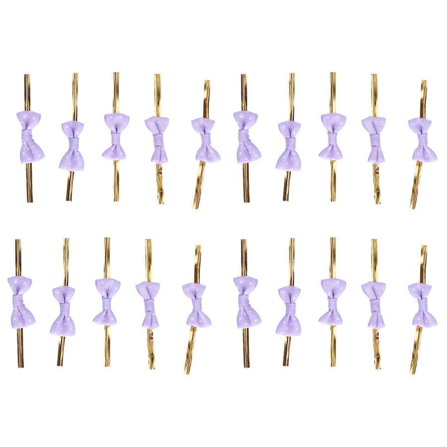 20pcs Bow Knot Twist Ties Biscuits Cookies DIY Baking Bag Ties for Gift Wrapping Weddings PartiesPurple