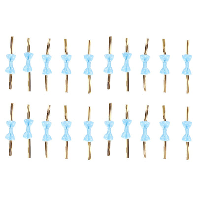 20pcs Bow Knot Twist Ties Biscuits Cookies DIY Baking Bag Ties for Gift Wrapping Weddings PartiesBlue