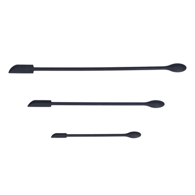 3pcs Spatula Food Grade Silicone Double Head Fruit Jam Cream Makeup Spatula for KitchenBlack