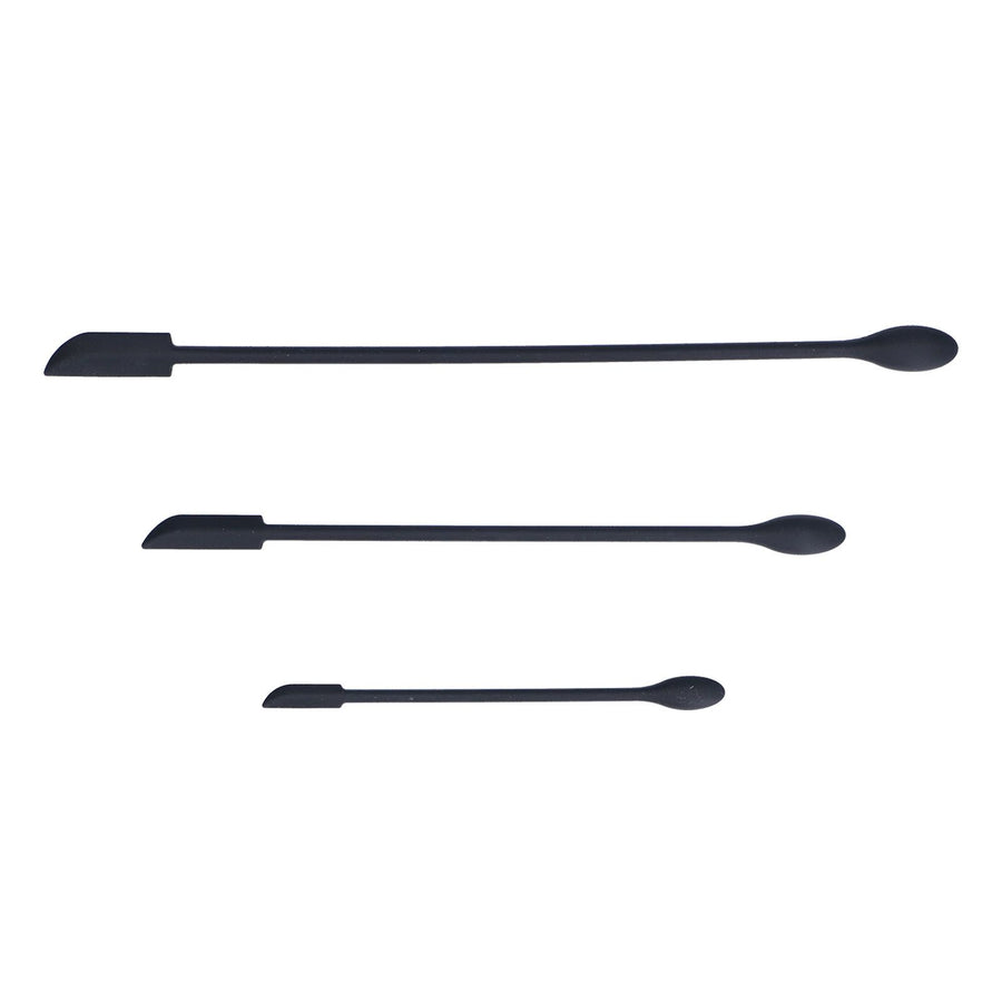 3pcs Spatula Food Grade Silicone Double Head Fruit Jam Cream Makeup Spatula for KitchenBlack