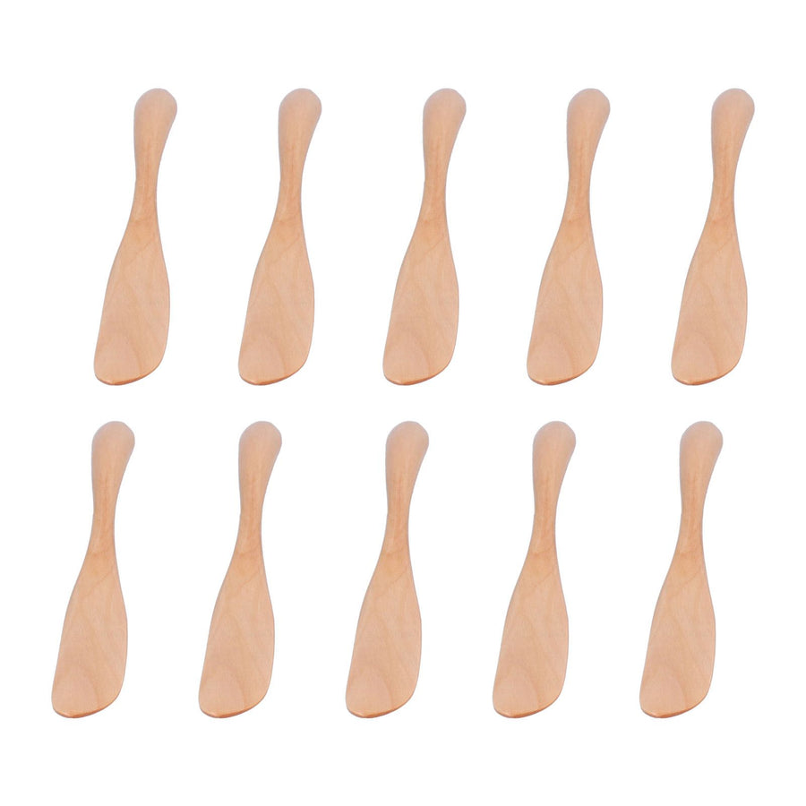 10pcs Wooden Dinner Knife Cheese Spreader Cake Knife Reusable Dinnerware Kitchen Gadgets for Home Kitchen Picnic RestaurantLight Color