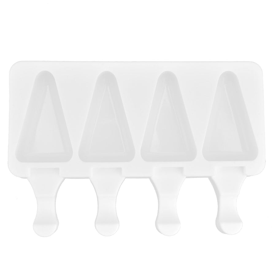 Multi Grid Silicone Ice Bar Mold Heat Resistant Ice Cream Making Mold Kitchen DIY Tool(4Grid Triangular )