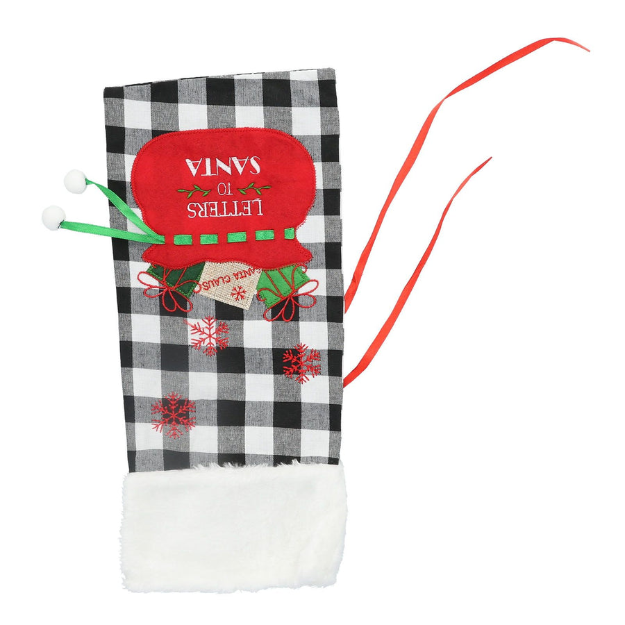 Square Grid Design Wine Bottle Cover Wine Bottle Sweater Bag for Home Christmas Party Home BarBlack White Grid