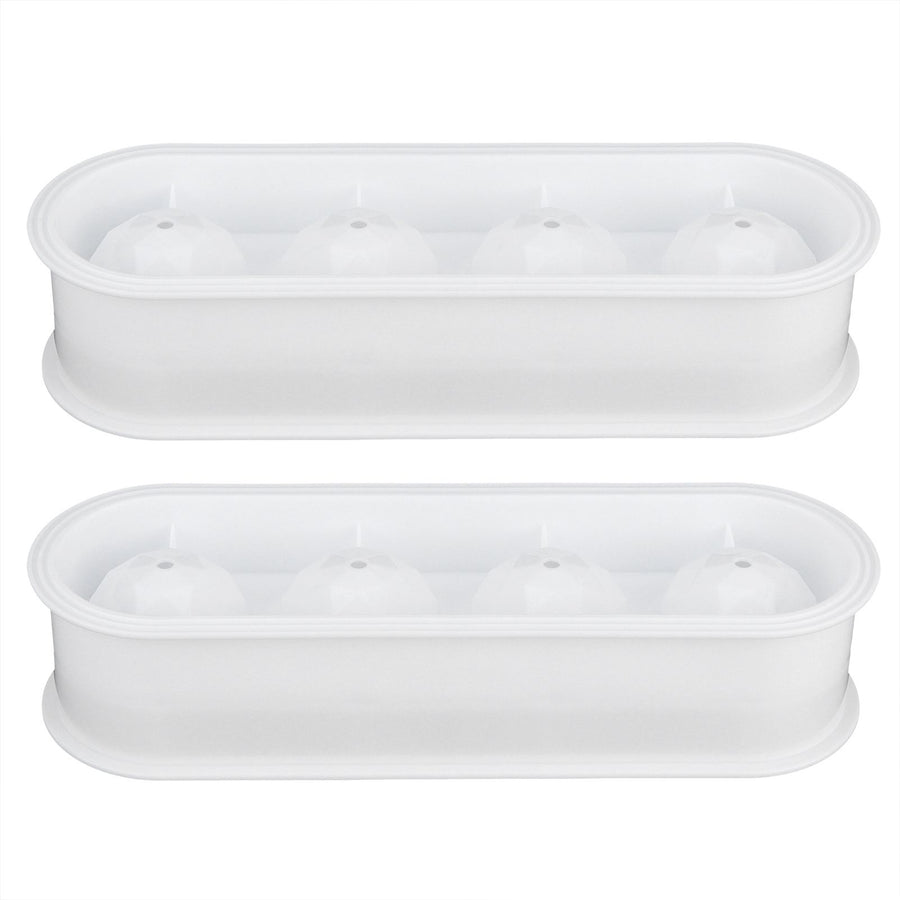 2Pcs 4 Grids Food Grade Ice Cubes Mold Whiskey Ice Ball Making Mold Tray for Home Bar
