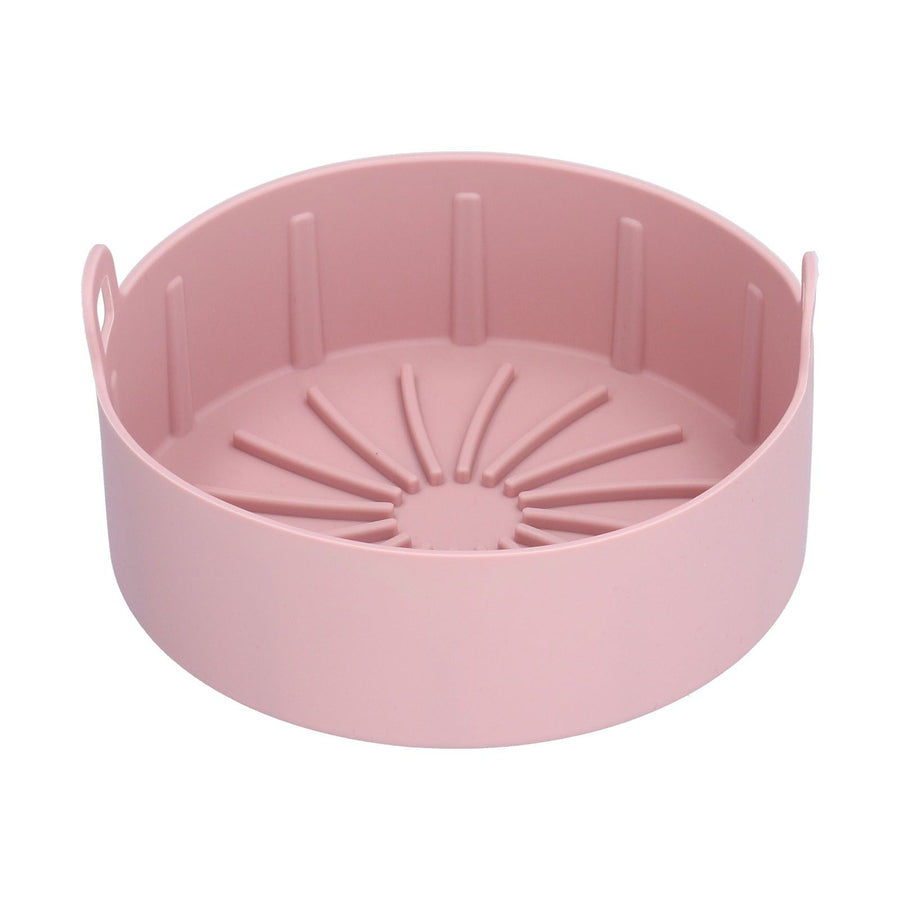 Reusable Silicone Pot Replacement Kitchen Electric Fryer Basket Tray Baking Accessory 20℃220℃(16cm Pink )