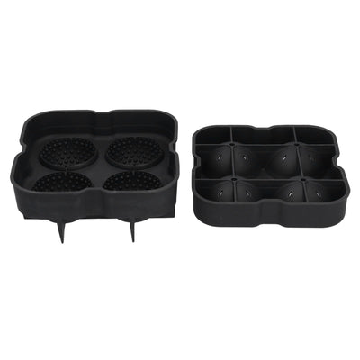 4 Grids Ice Ball Mold Reusable Food Grade Silicone Ice Ball Maker Tray Home Kitchen Utensils Black