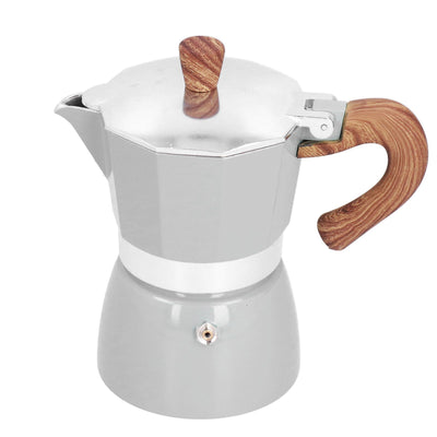 150ML Practical Aluminum Coffee Maker Octagonal Moka Coffee Pot for Home Office Kitchen ApplianceSilver