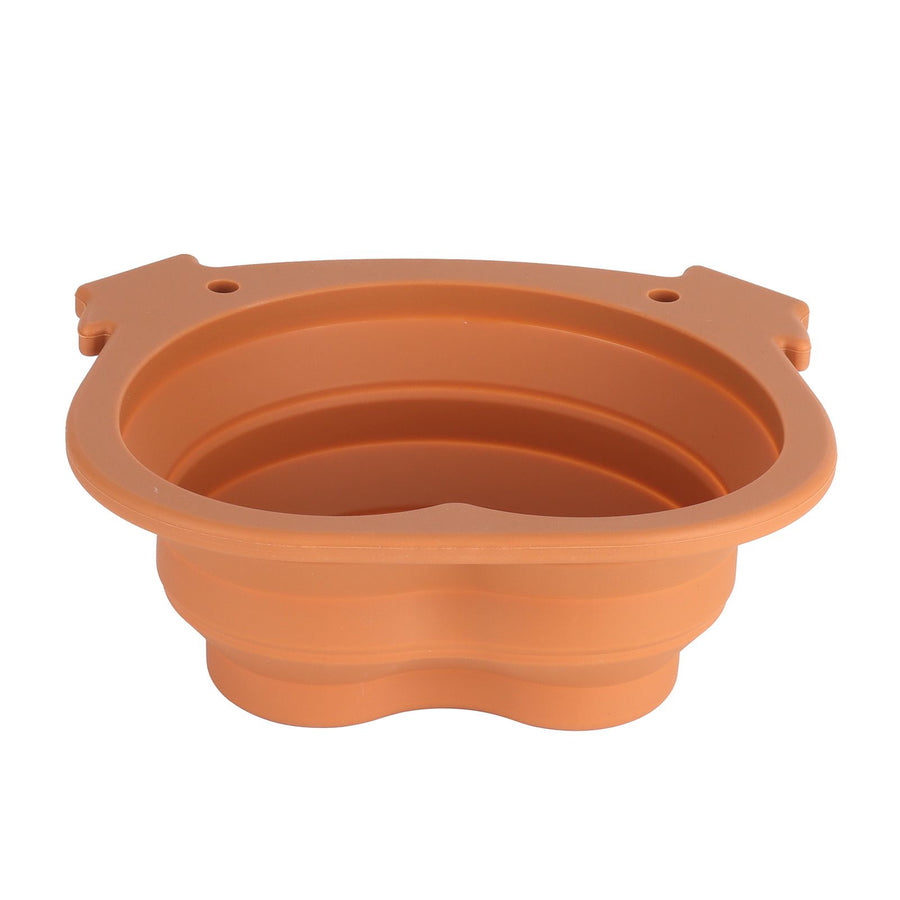 600ml Collapsible Dog Bowl Brown Durable Multifunctional Foldable Portable Dog Bowl for Hiking Camping