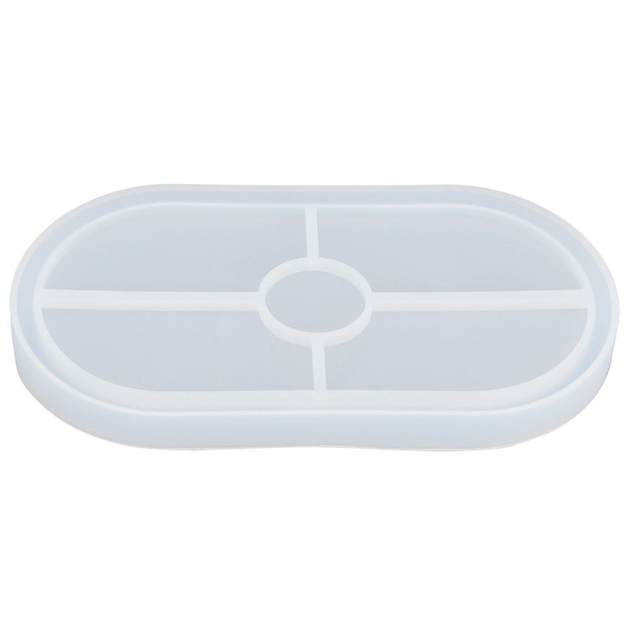 DIY Silicone Mold Oval Crystal Epoxy Resin Tea Coaster Mold for Home Kitchen Bakery
