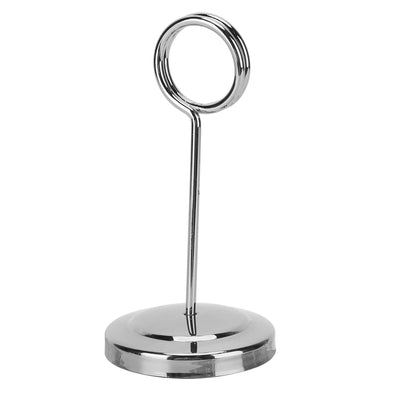 Table Number Holder Stainless Steel Durable Fade Resistant Lightweight Picture Clip for Hotel Restaurant10.5cm Silver
