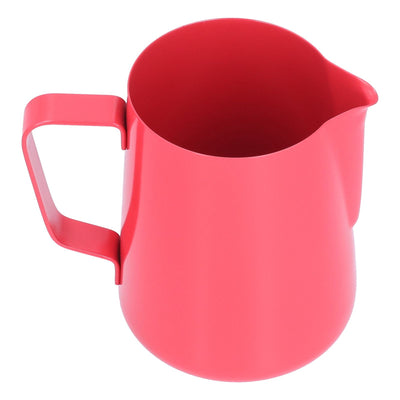 600ml Stainless Steel Frothing Pitcher Milk Coffee Frothing Jug with Pointed Spout for HomeRed