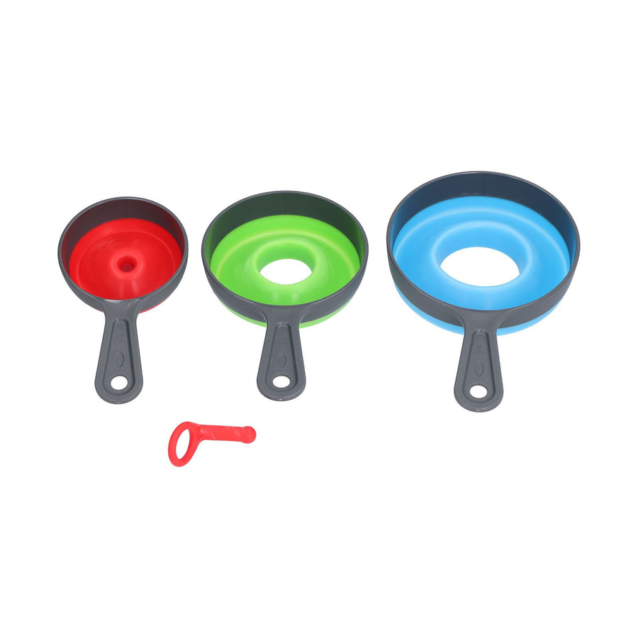 3Pcs Funnel Foldable Silicone and ABS Funnel Saving Space and Easy to Clean Durable for Kitchen
