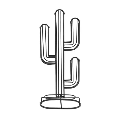 Cactus Shaped Coffee Pod Holder Home Black Iron Coffee Capsule Storage Stand Organizer Holds 48 Coffee Pods
