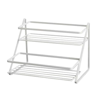 Kitchen Countertop Storage Rack Space Saving Multifunctional 2 Tiers Spice Toiletries Makeup Counter Standing Shelf White