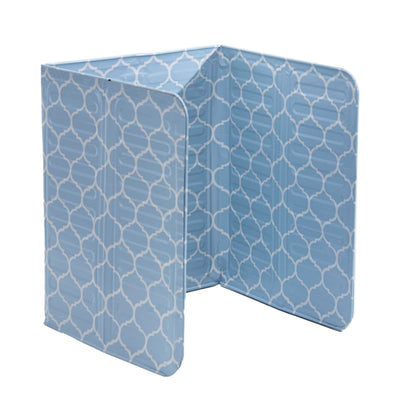 Oil Splash Baffle Foldable Heat Resistant Aluminum Foil Cooking Splashproof Guard for Kitchen Frying Pan Blue