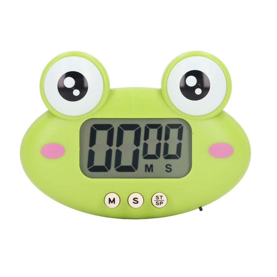 Cartoon Digital Timer ABS Portable Lightweight Simple To Use Cute Cartoon Timer for Kitchen Cooking Green Frog