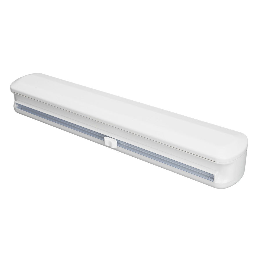 Plastic Wrap Dispenser with Slide Cutter Smooth Cutting Adjustable Reusable Cling Film Dispenser for Tin Foil S 37x6.5cm
