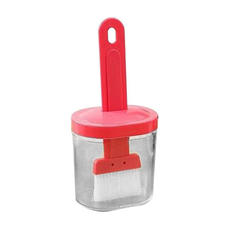 Integrated Silicone Oil Bottle Brush Olive Oil Dispenser Bottle with Silicone Brush for Cooking Baking Barbecue Pickling Pink