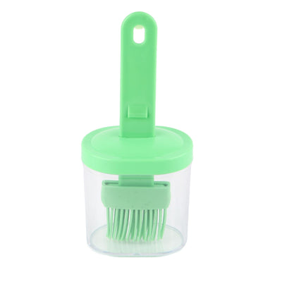 Integrated Silicone Oil Bottle Brush Olive Oil Dispenser Bottle with Silicone Brush for Cooking Baking Barbecue Pickling Green