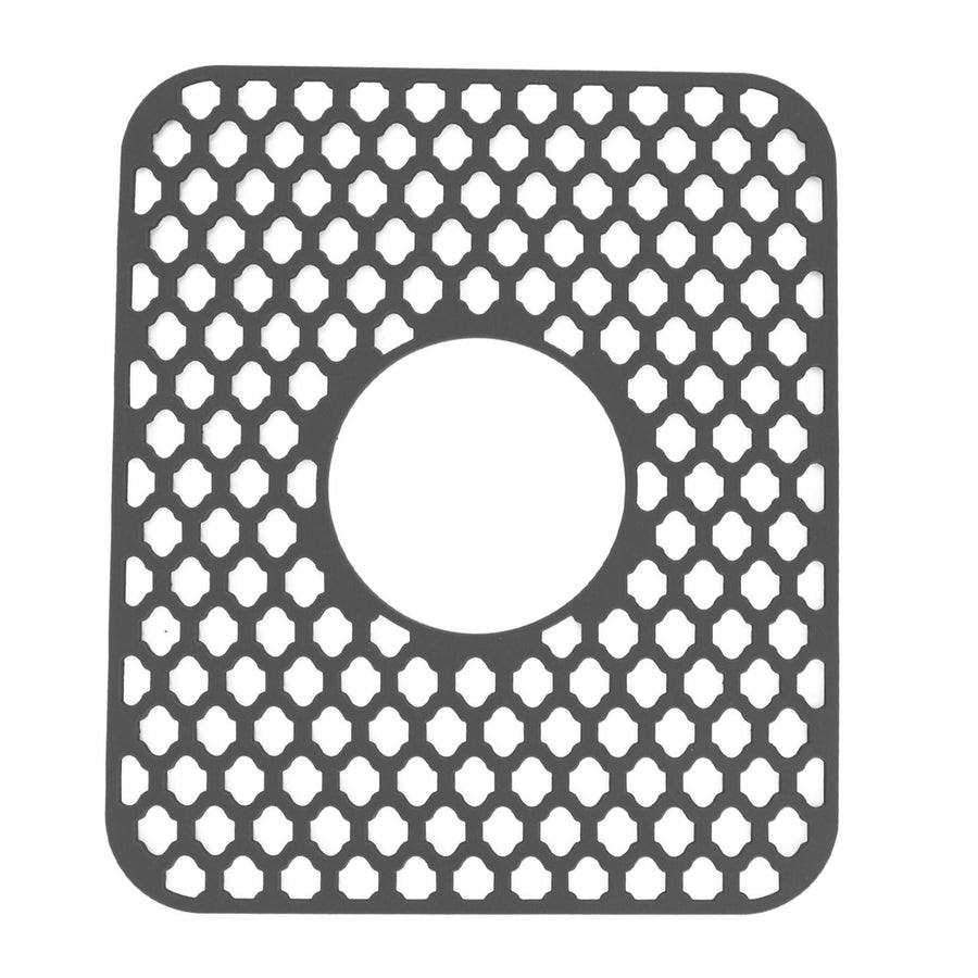 Sink Protector for Kitchen Silicone Non Slip Heat Resistant Mat for Bottom of Center Drain Sink Farmhouse Stainless Steel Porcelain Sink Grey